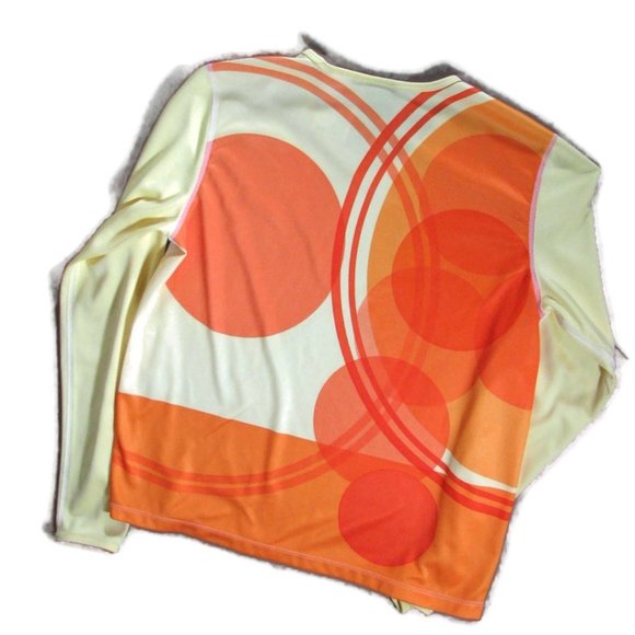 Nike Dri Fit Shirt Long Sleeve White Yellow Orange Small Women Athletic - Picture 2 of 5